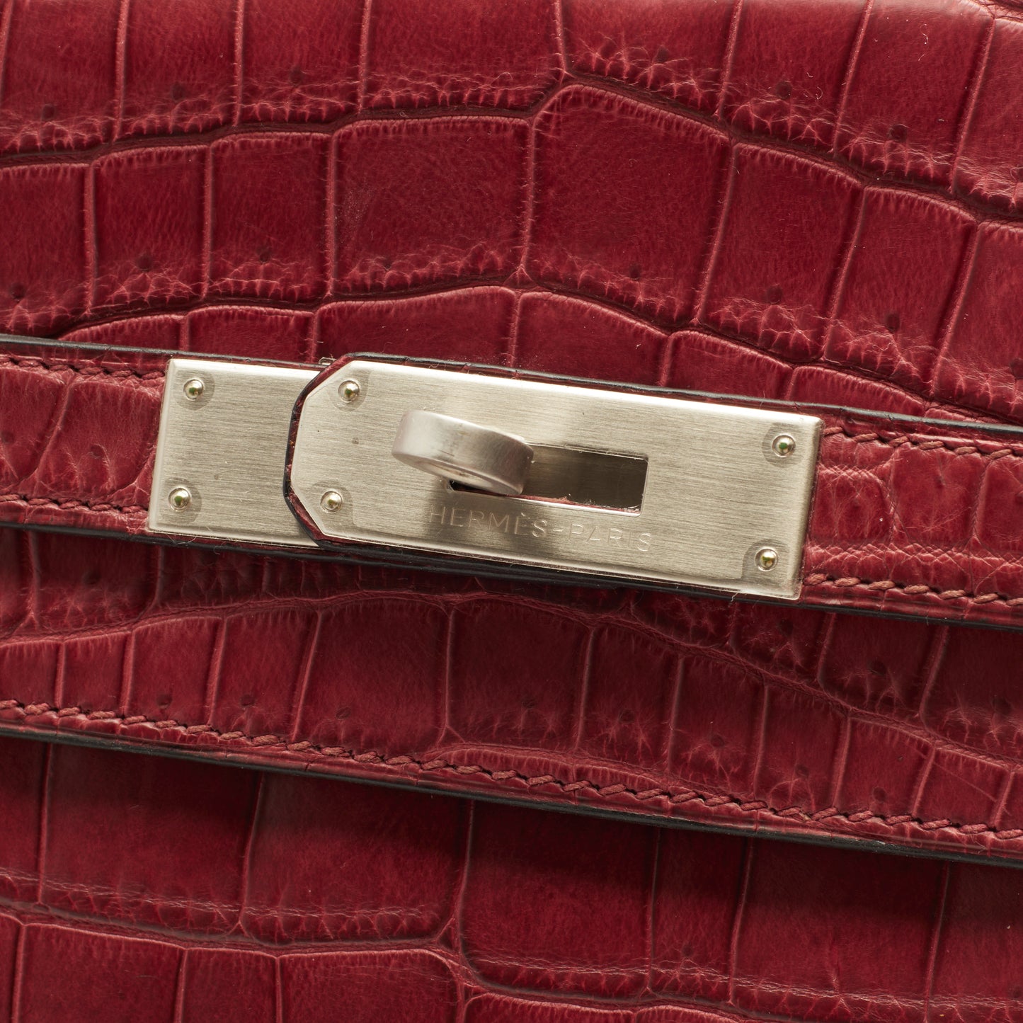 Hermès Kelly 35 Crocodile Niloticus bag burgundy