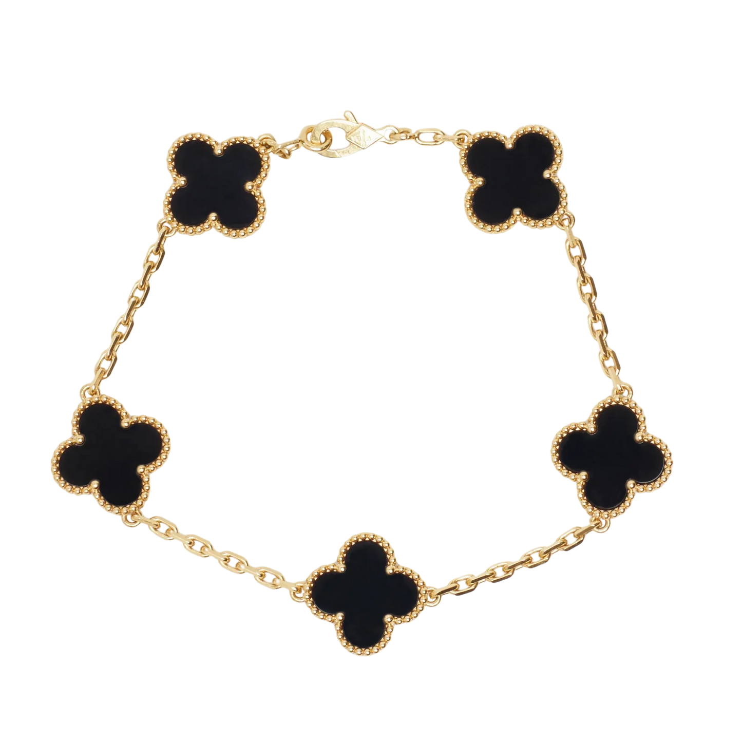 Bracelet Van Cleef & Arpels Vintage Alhambra 5 motifs Onyx en or jaune