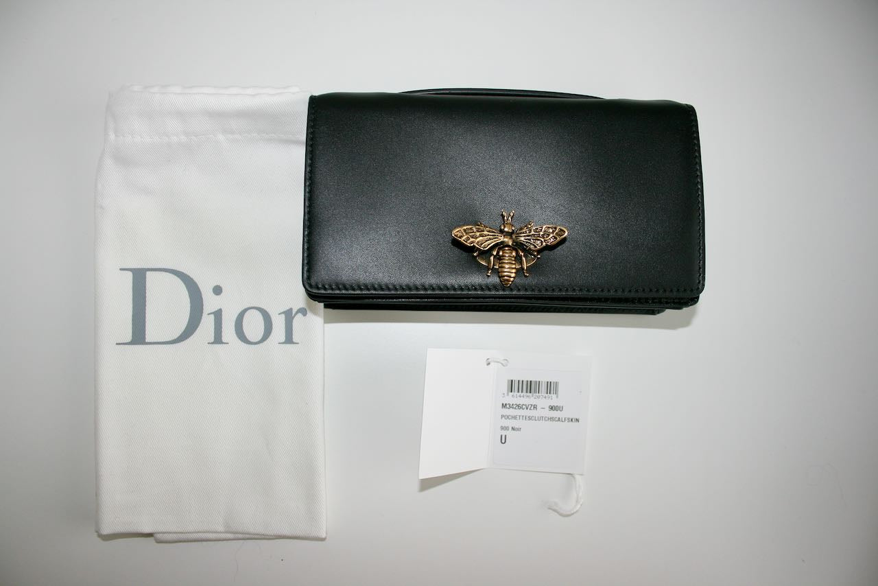 Dior D-Bee bag in black leather