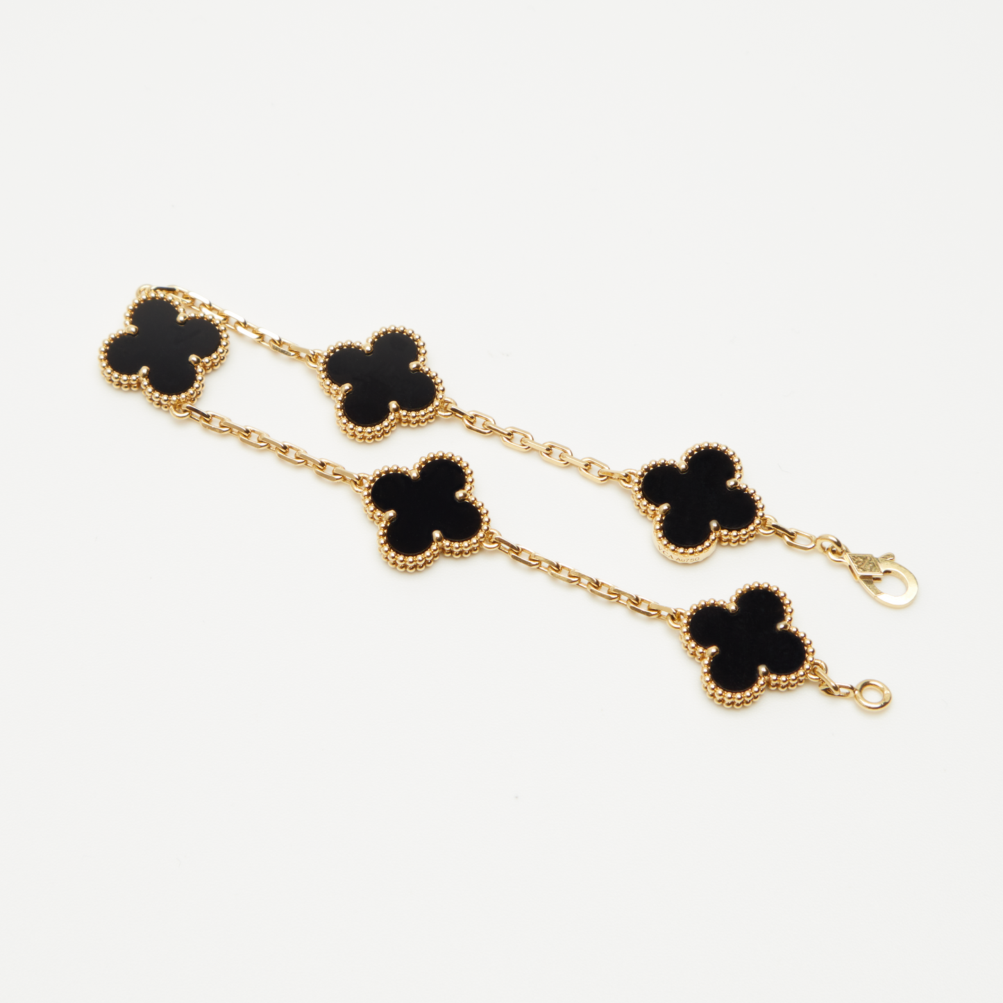 Bracelet Van Cleef & Arpels Vintage Alhambra 5 motifs Onyx en or jaune