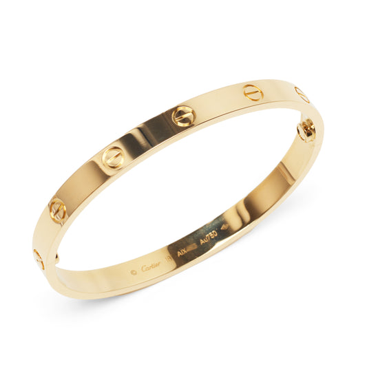 Bracelet Cartier Love Classique en or jaune taille 18