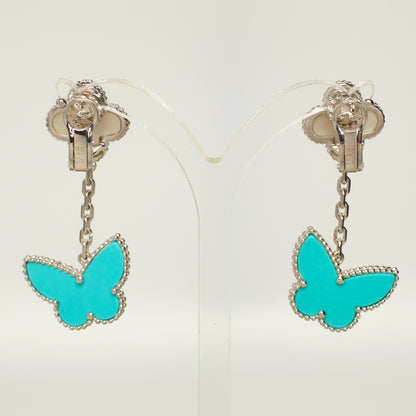 Boucles d’oreilles Van Cleef & Arpels Lucky Alhambra turquoise en or blanc