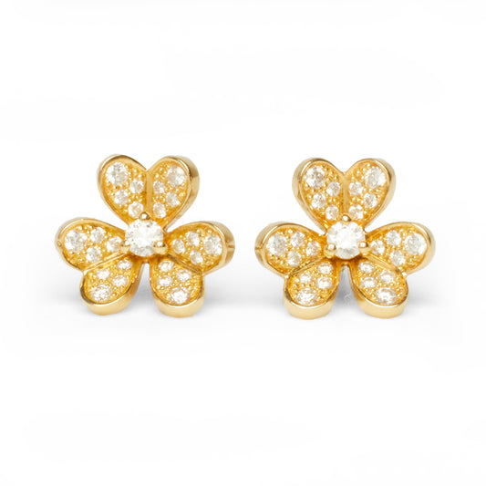 Boucles d’oreilles Van Cleef & Arpels Frivole en or jaune et diamants