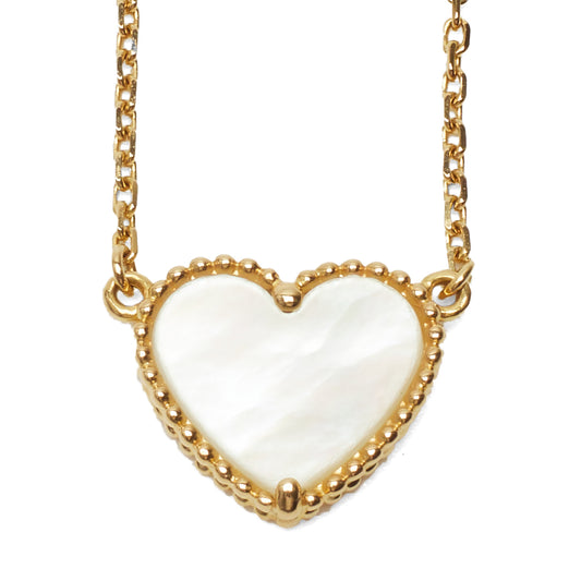 Collier Van Cleef & Arpels Lucky Alhambra Heart nacre blanche en or jaune